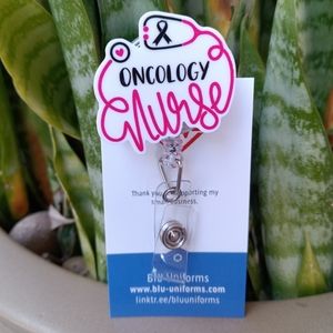 Oncology nurse badge reel holder